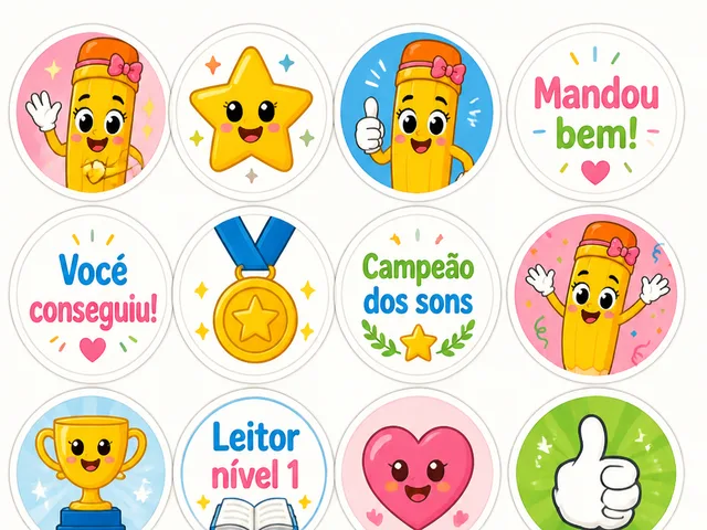 Cartela de adesivos de recompensa do Kit Grafismo Fonético